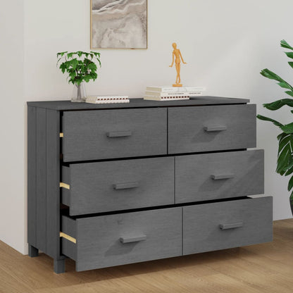 Sideboard HAMAR Dark Grey 113x40x80 cm Solid Wood Pine