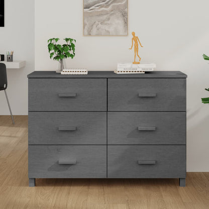 Sideboard HAMAR Dark Grey 113x40x80 cm Solid Wood Pine