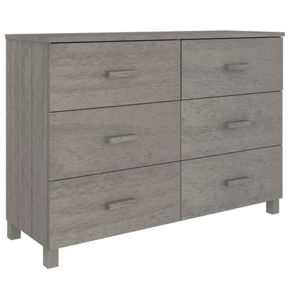 Sideboard HAMAR Light Grey 113x40x80 cm Solid Wood Pine