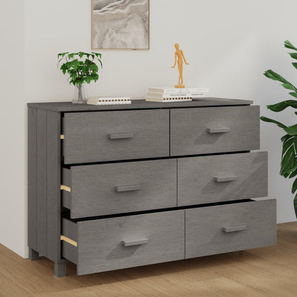 Sideboard HAMAR Light Grey 113x40x80 cm Solid Wood Pine