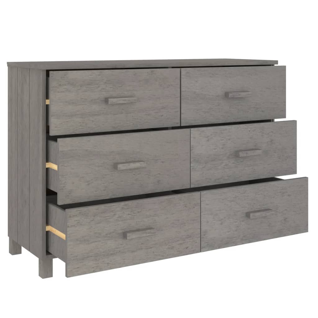 Sideboard HAMAR Light Grey 113x40x80 cm Solid Wood Pine