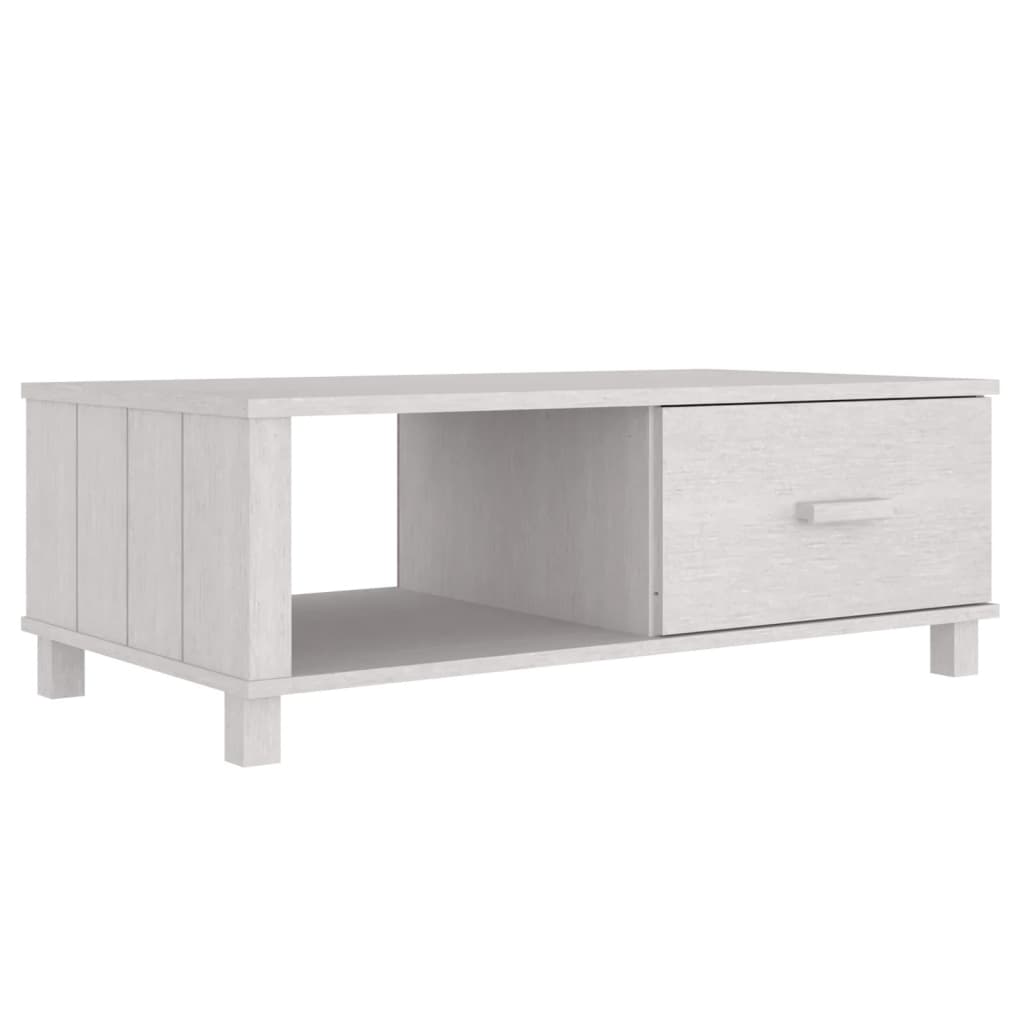 Coffee Table HAMAR White 100x55x35 cm Solid Wood Pine