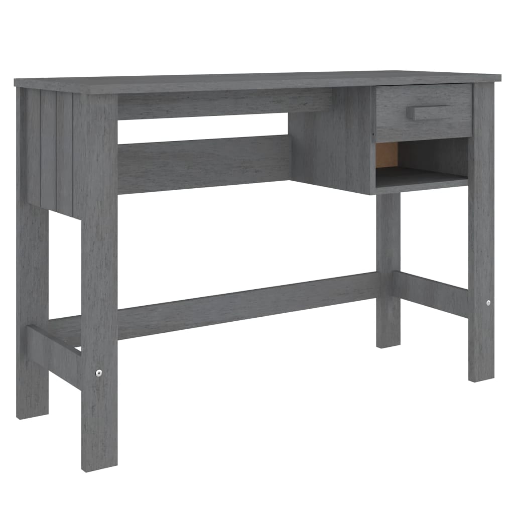 Desk HAMAR Dark Grey 110x40x75 cm Solid Wood Pine