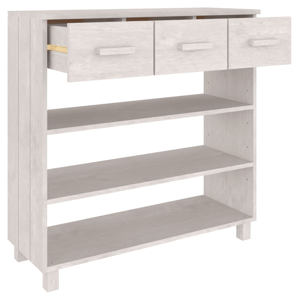 Console Table HAMAR White 90x35x90 cm Solid Wood Pine