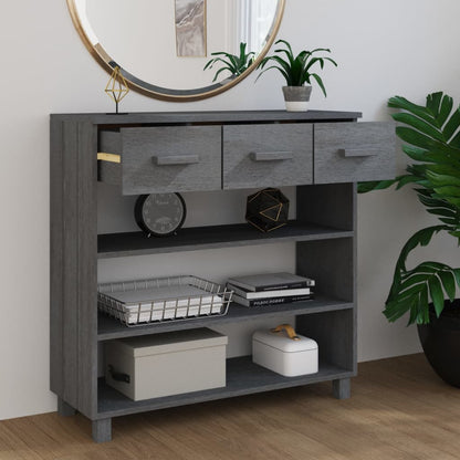 Console Table HAMAR Dark Grey 90x35x90 cm Solid Wood Pine