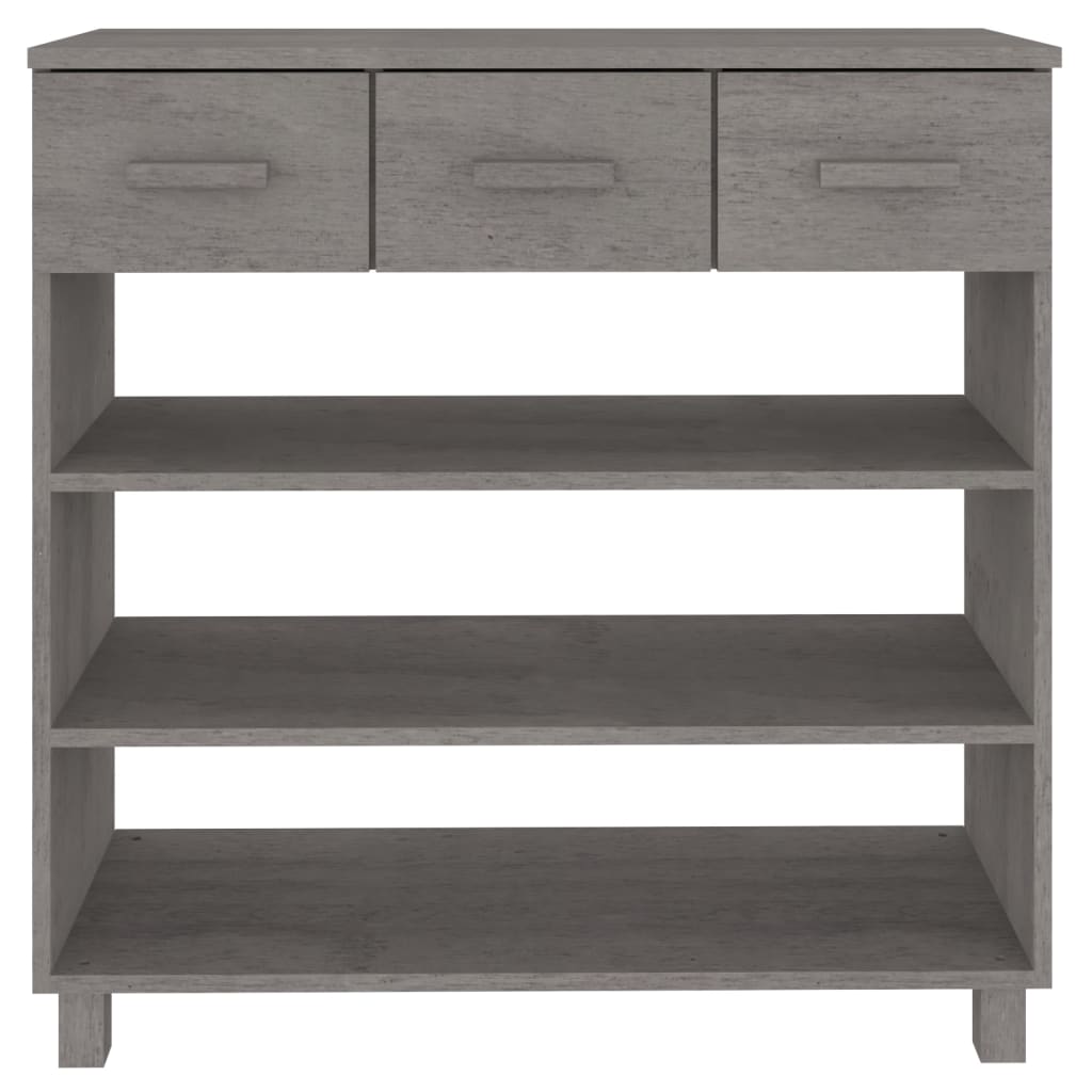 Console Table HAMAR Light Grey 90x35x90 cm Solid Wood Pine