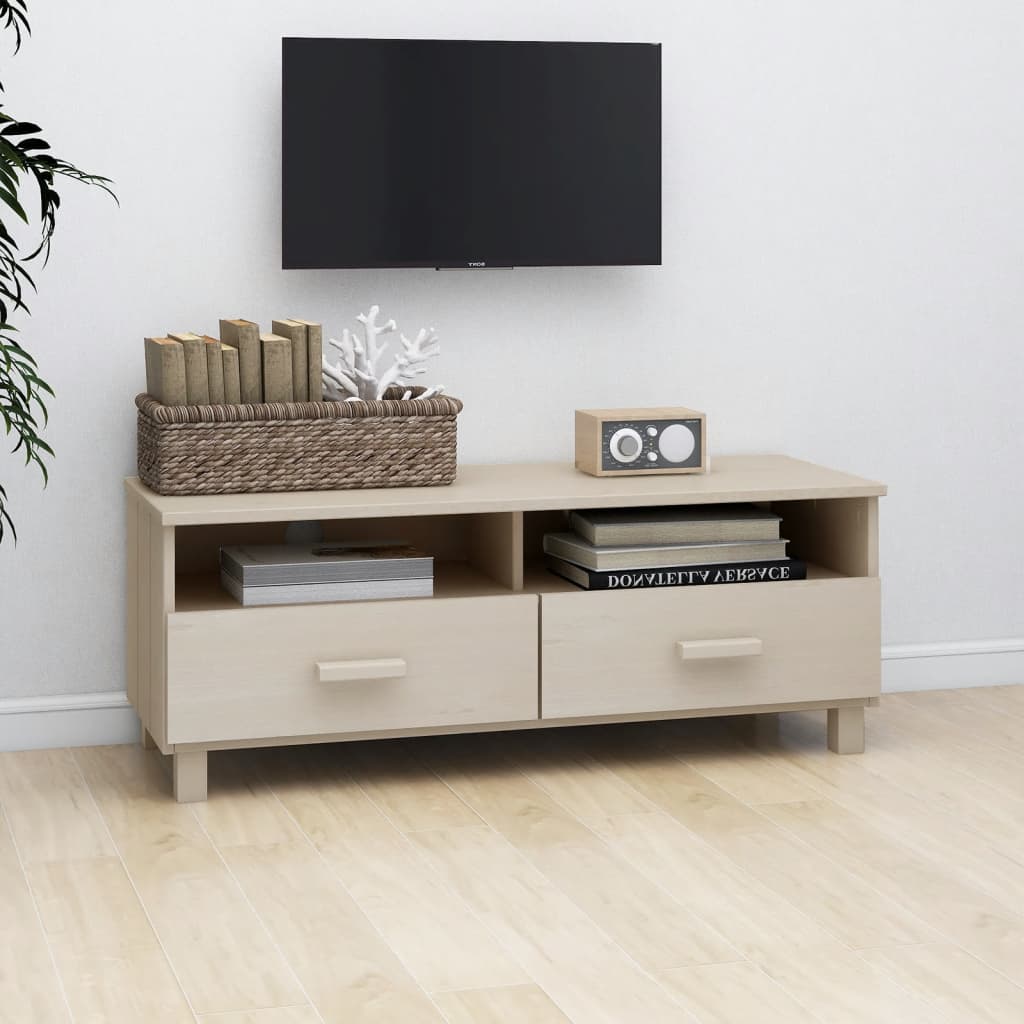 TV Cabinet HAMAR Honey Brown 106x40x40 cm Solid Wood Pine