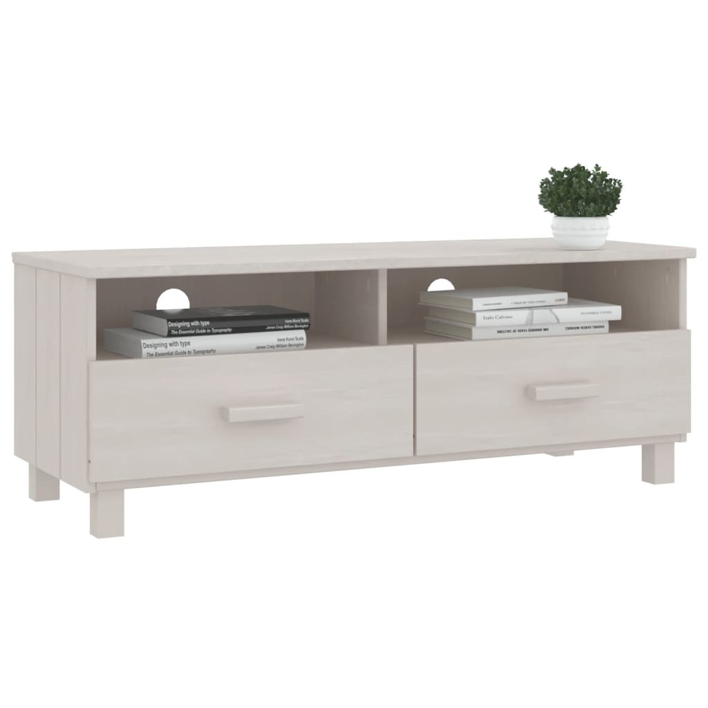 TV Cabinet HAMAR White 106x40x40 cm Solid Wood Pine