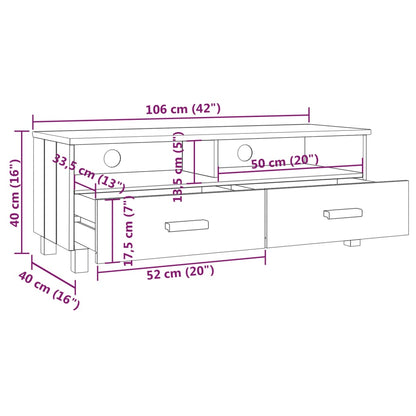 TV Cabinet HAMAR Dark Grey 106x40x40 cm Solid Wood Pine