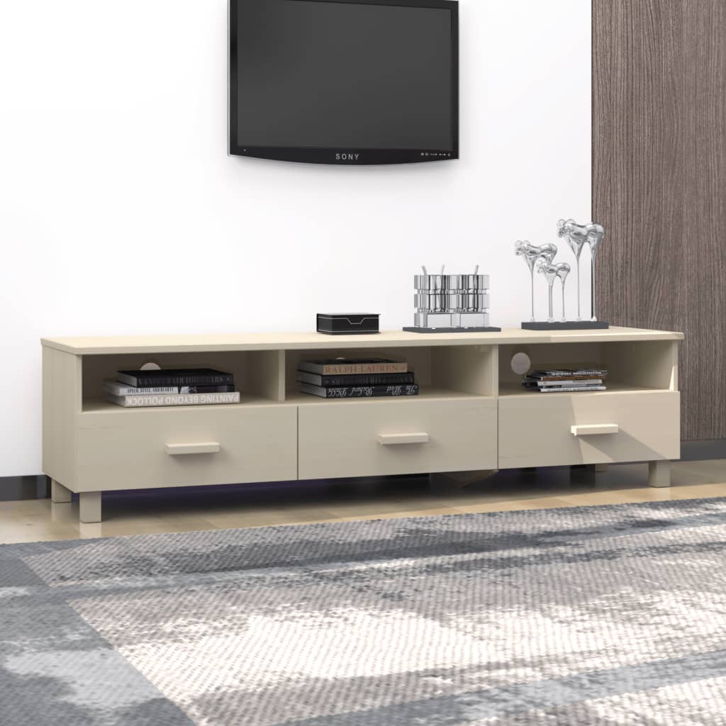 TV Cabinet HAMAR Honey Brown 158x40x40 cm Solid Wood Pine