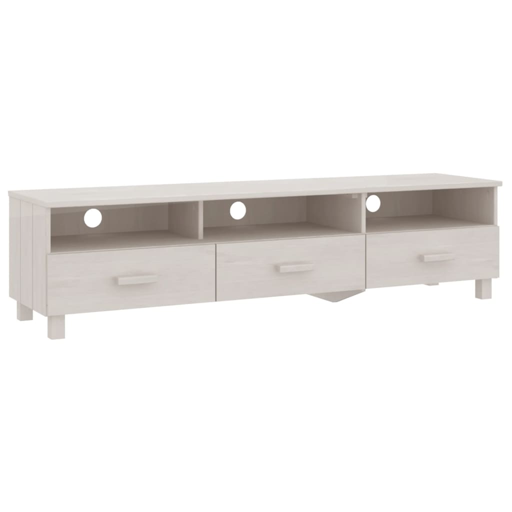 TV Cabinet HAMAR White 158x40x40 cm Solid Wood Pine