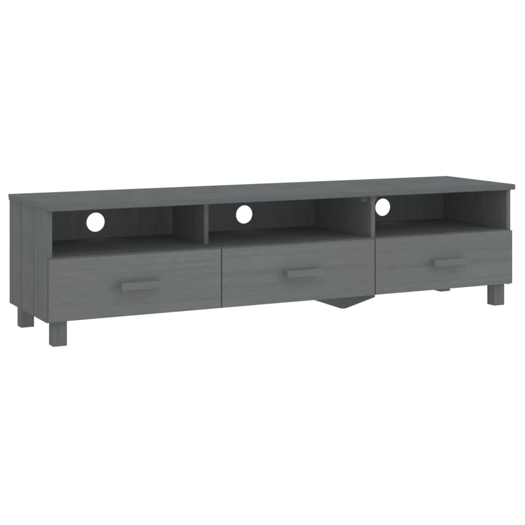 TV Cabinet HAMAR Dark Grey 158x40x40 cm Solid Wood Pine