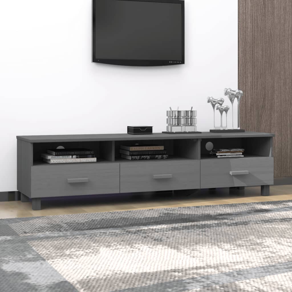 TV Cabinet HAMAR Dark Grey 158x40x40 cm Solid Wood Pine