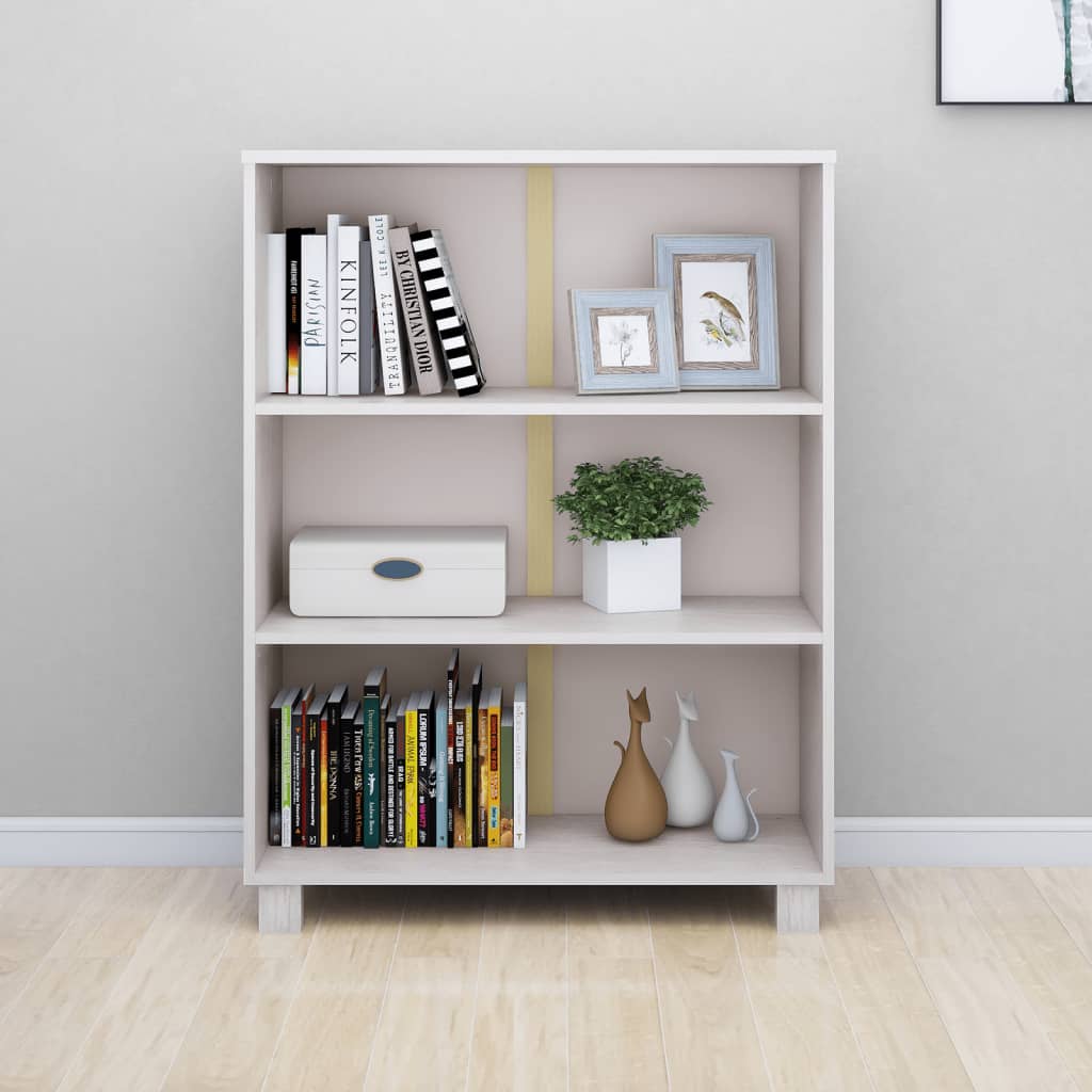 Book Cabinet HAMAR White 85x35x112 cm Solid Wood Pine