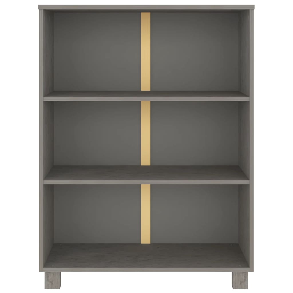 Book Cabinet HAMAR Light Grey 85x35x112 cm Solid Wood Pine