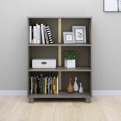 Book Cabinet HAMAR Light Grey 85x35x112 cm Solid Wood Pine