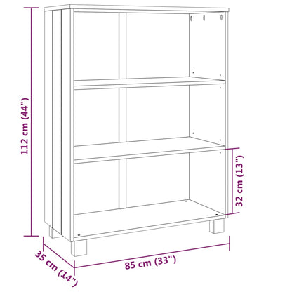 Book Cabinet HAMAR Light Grey 85x35x112 cm Solid Wood Pine