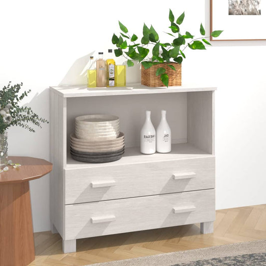 Sideboard HAMAR White 85x35x80 cm Solid Wood Pine