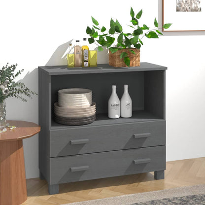 Sideboard HAMAR Dark Grey 85x35x80 cm Solid Wood Pine