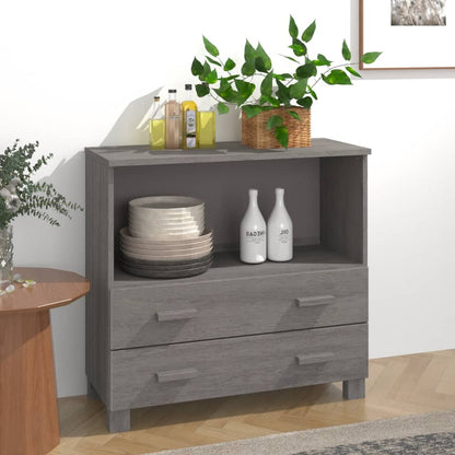 Sideboard HAMAR Light Grey 85x35x80 cm Solid Wood Pine