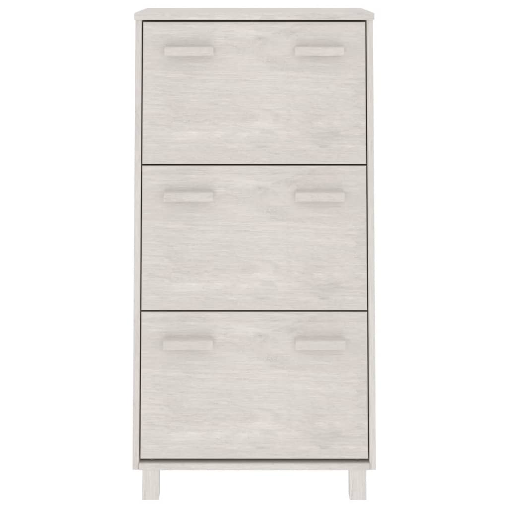 Shoe Cabinet HAMAR White 59.5x35x117 cm Solid Wood Pine