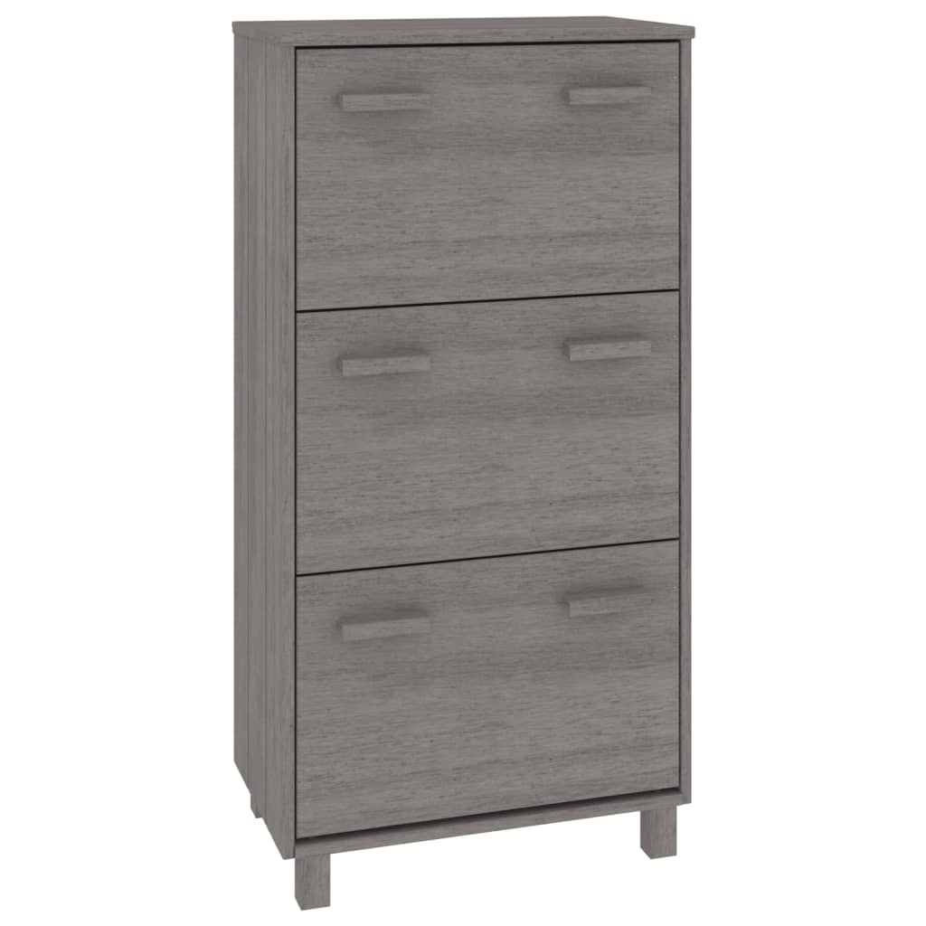 Shoe Cabinet HAMAR Light Grey 59.5x35x117 cm Solid Wood Pine