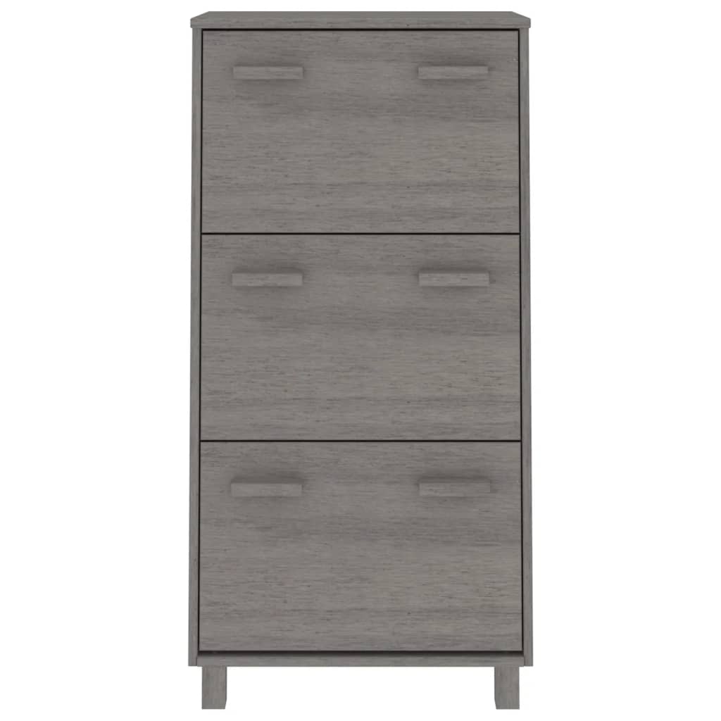 Shoe Cabinet HAMAR Light Grey 59.5x35x117 cm Solid Wood Pine