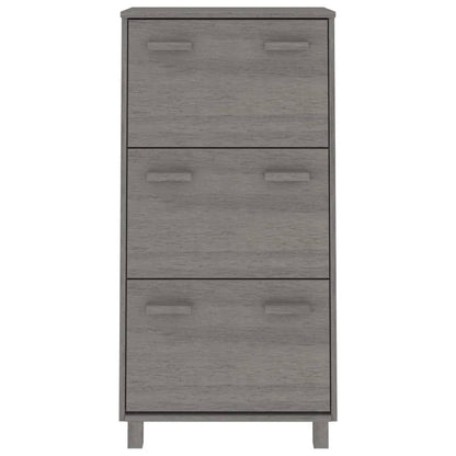 Shoe Cabinet HAMAR Light Grey 59.5x35x117 cm Solid Wood Pine