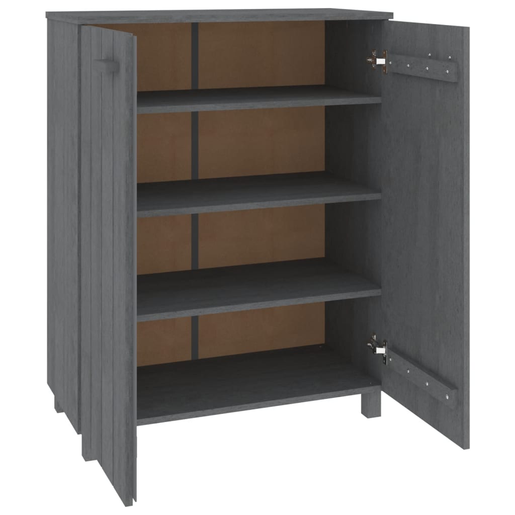 Shoe Cabinet HAMAR Dark Grey 85x40x108 cm Solid Wood Pine