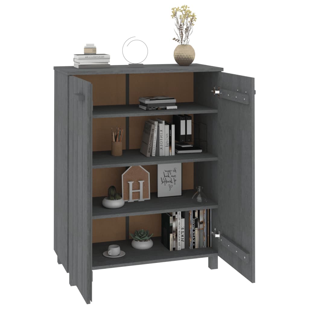 Shoe Cabinet HAMAR Dark Grey 85x40x108 cm Solid Wood Pine