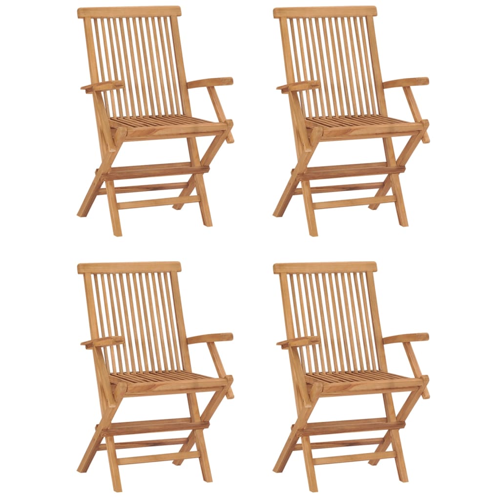 5 Piece Folding Outdoor Dining Set Solid Wood Teak