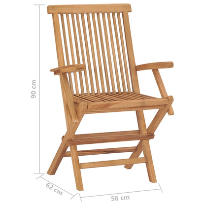 Folding Garden Chairs 8 pcs Solid Teak Wood