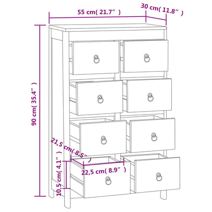 Chest of Drawers 55x30x90 cm Solid Wood Teak