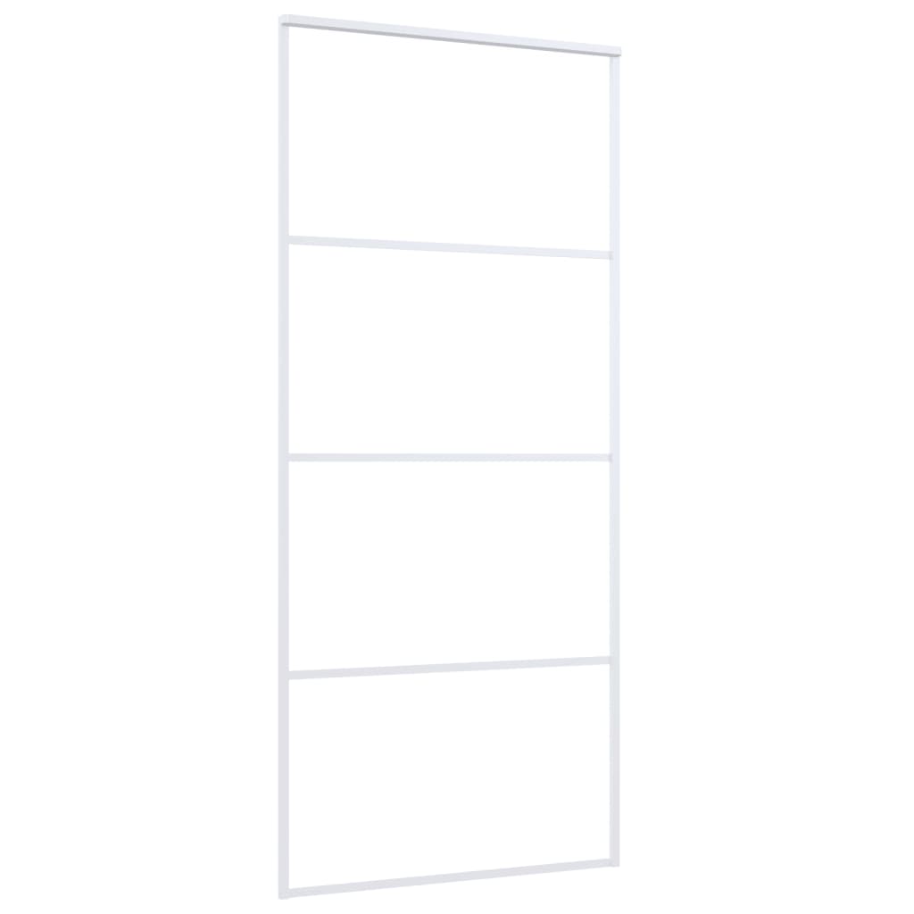 Sliding Door ESG Glass and Aluminium 90x205 cm White