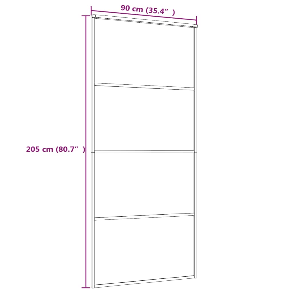 Sliding Door ESG Glass and Aluminium 90x205 cm White