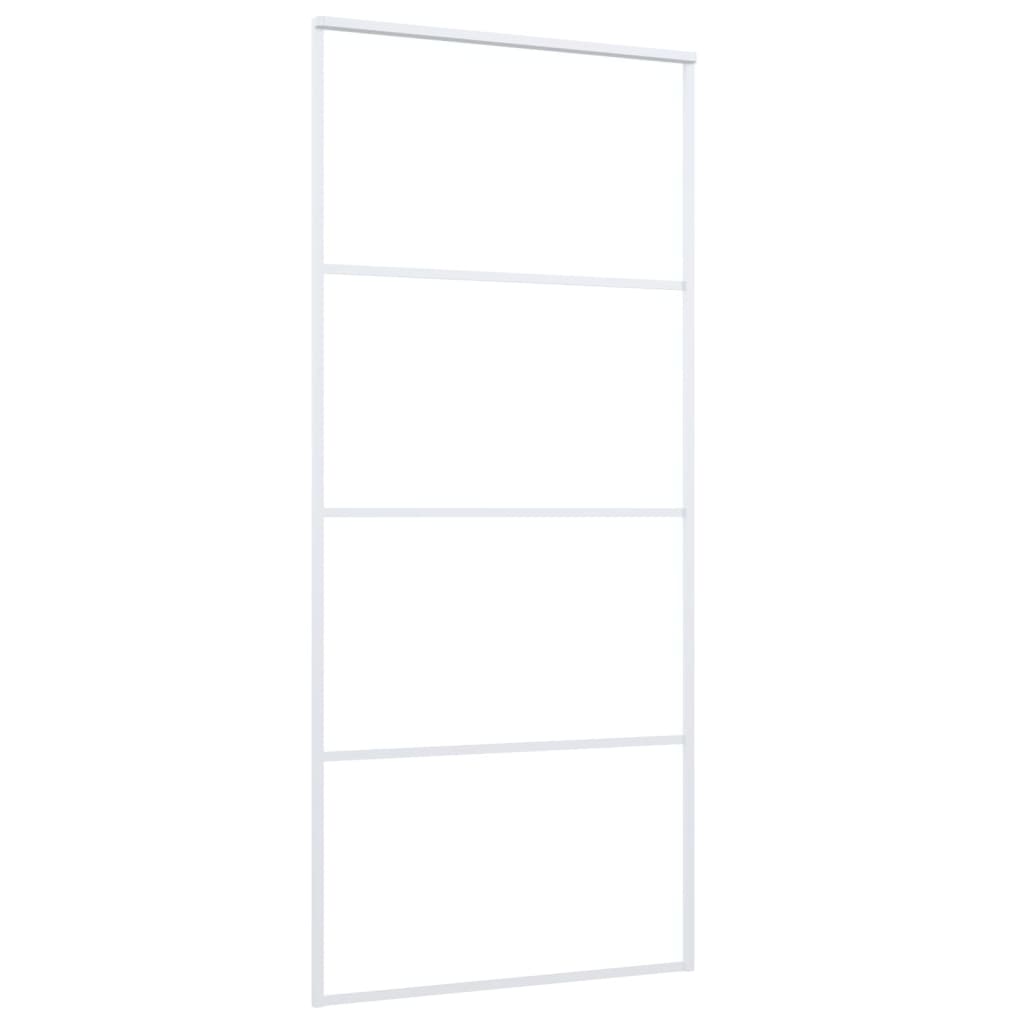 Sliding Door Frosted ESG Glass and Aluminium 90x205 cm White