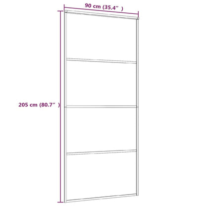 Sliding Door Frosted ESG Glass and Aluminium 90x205 cm White