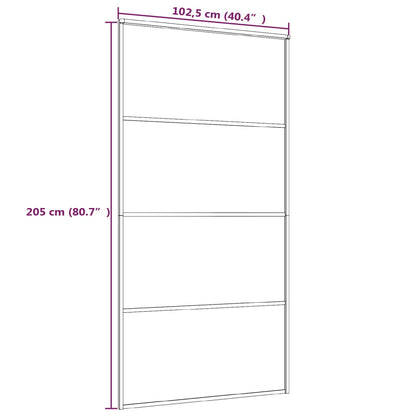 Sliding Door Frosted ESG Glass and Aluminium 102.5x205 cm Black