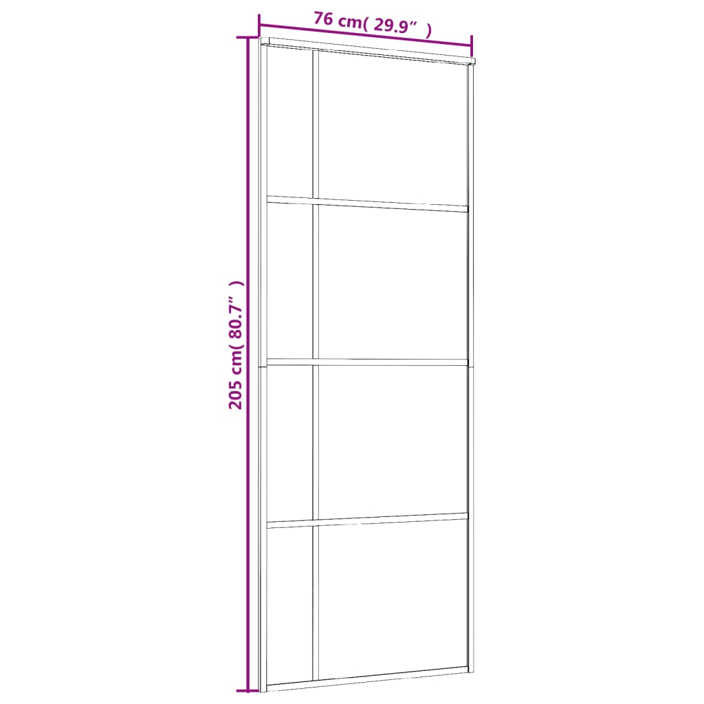 Sliding Door ESG Glass and Aluminium 76x205 cm Black