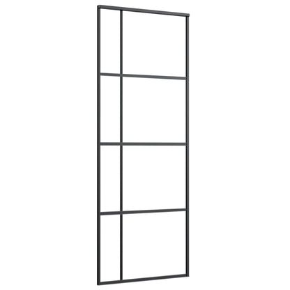 Sliding Door Frosted ESG Glass and Aluminium 76x205 cm Black