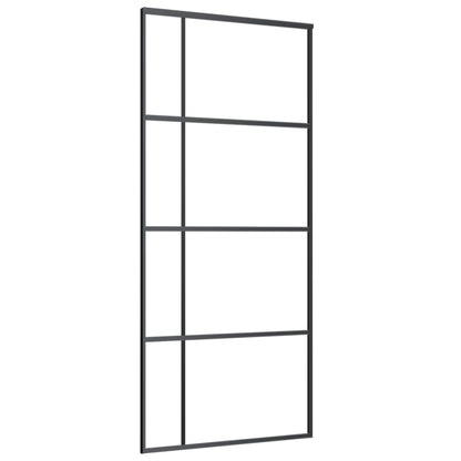 Sliding Door ESG Glass and Aluminium 90x205 cm Black