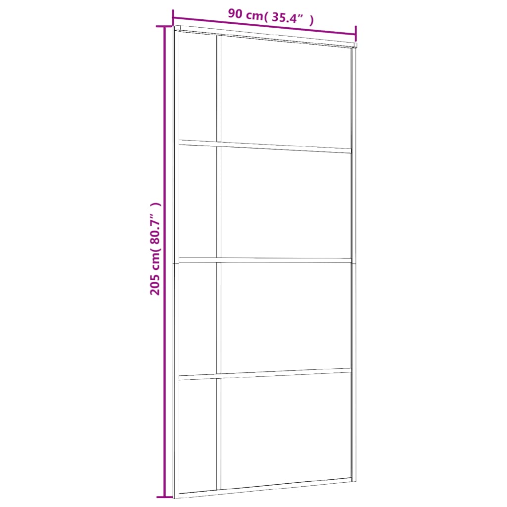 Sliding Door ESG Glass and Aluminium 90x205 cm Black