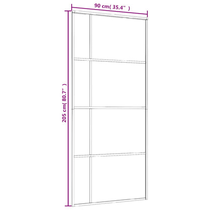 Sliding Door ESG Glass and Aluminium 90x205 cm Black