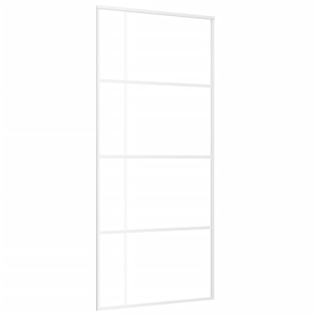 Sliding Door Frosted ESG Glass and Aluminium 90x205 cm White