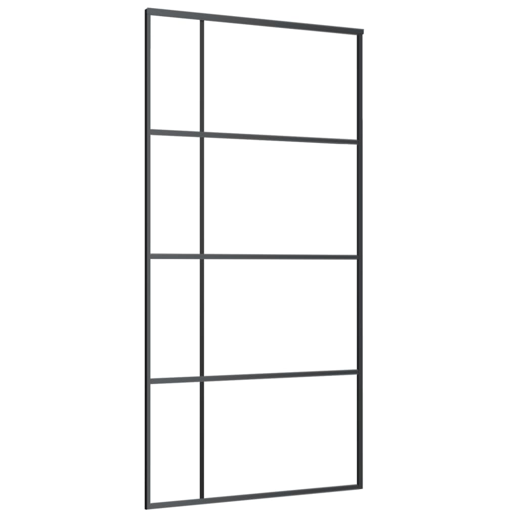 Sliding Door ESG Glass and Aluminium 102.5x205 cm Black