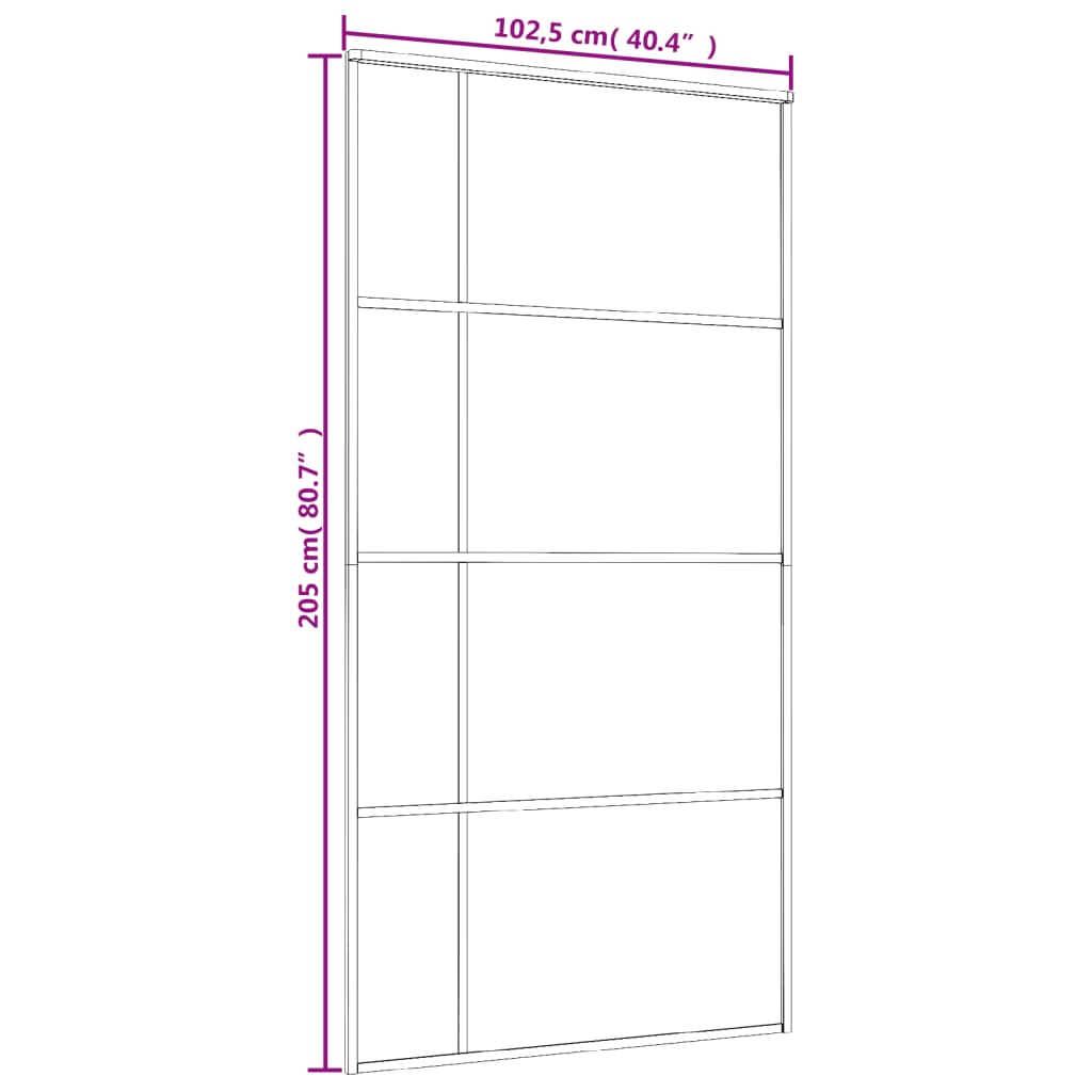 Sliding Door ESG Glass and Aluminium 102.5x205 cm Black