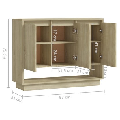 Sideboard Sonoma Oak 97x31x75 cm Engineered Wood