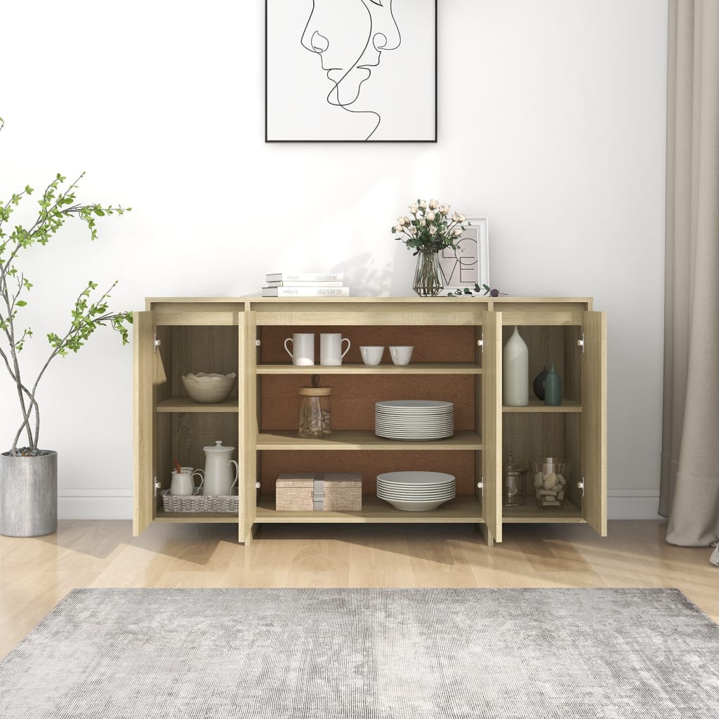 Sideboard Sonoma Oak 135x41x75 cm Engineered Wood