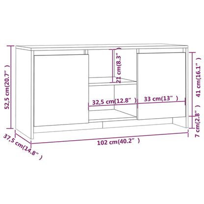 TV Cabinet White 102x37.5x52.5 cm Engineered Wood