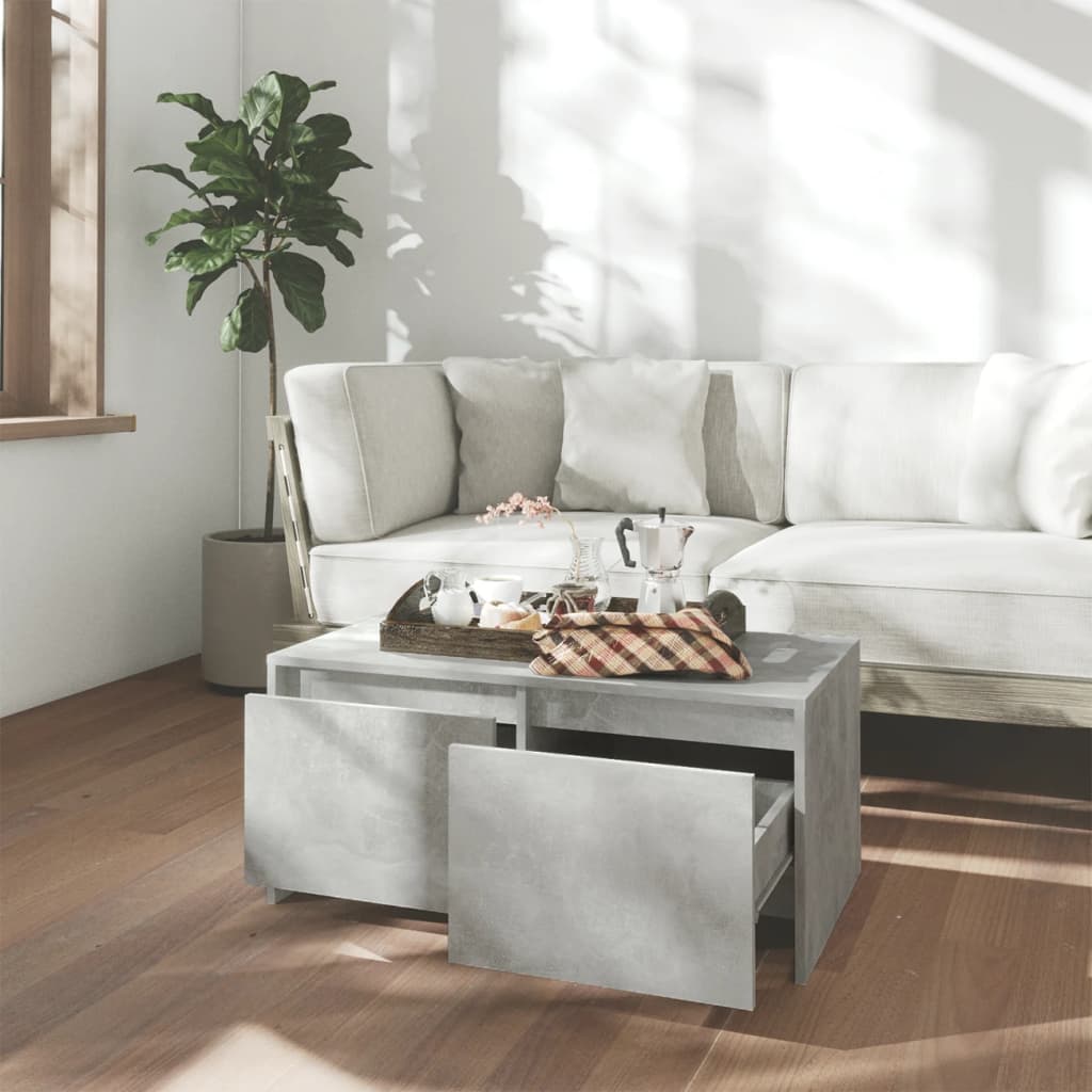 Coffee Table Concrete Grey 90x50x41.5 cm Engineered Wood